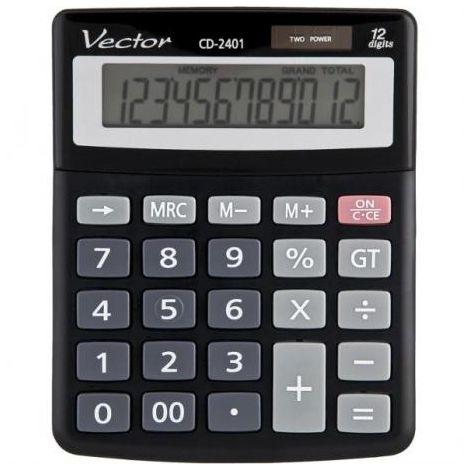 Kalkulator Vector biurowy CD-2401, 12-pozycyjny